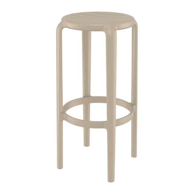 "Fusion Living Tom Taupe Bar Stool 75cm "
