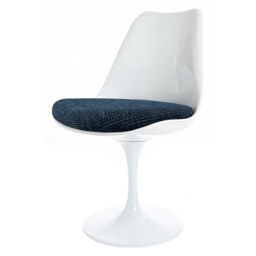 "Fusion Living White and Textured Blue Chelsea Side Chair "