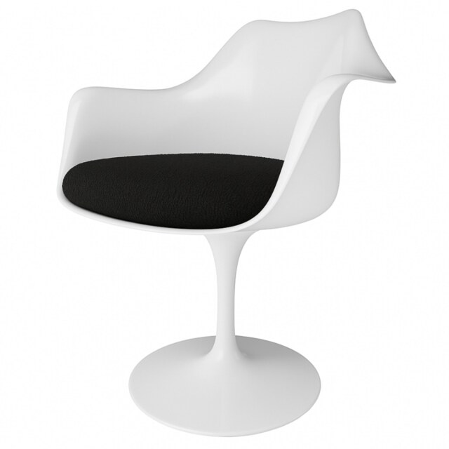"Fusion Living White and Charcoal Grey Boucle Chelsea Armchair "