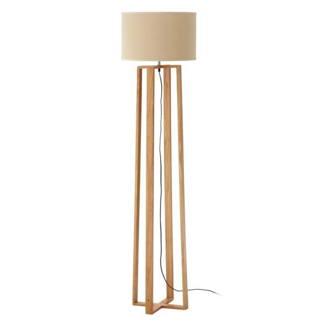 "Fusion Living Natural Wood Floor Lamp "