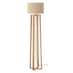 "Fusion Living Natural Wood Floor Lamp "