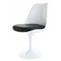 "Fusion Living White and Black PU Chelsea Side Chair "