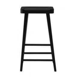 "Fusion Living Black Oak Wood Bar Stool "