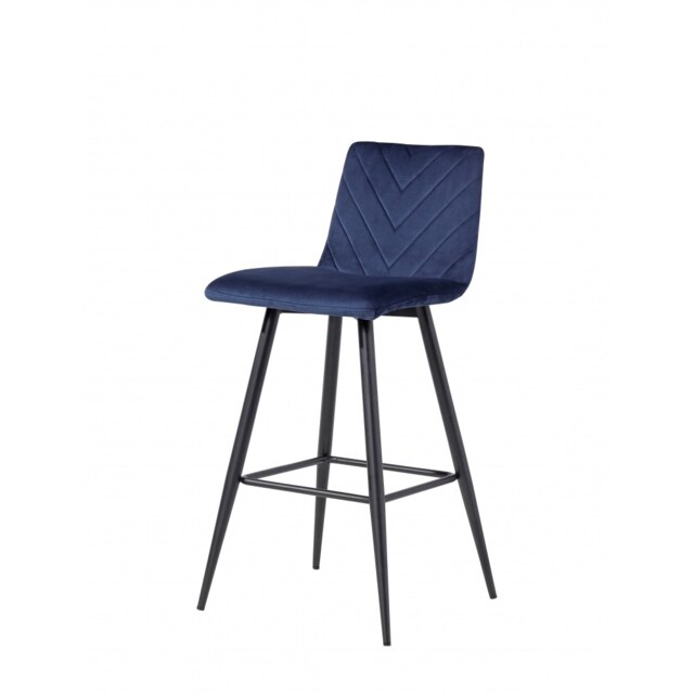"Fusion Living Brooklyn Blue Velvet Bar Stool (Set of 2) "