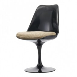 "Fusion Living Black and Velveteen Beige Chelsea Side Chair "