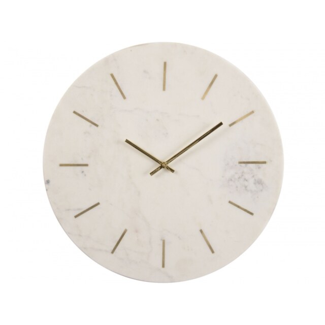 "Libra Furniture Brass Inlay and Marble Wall Clock "