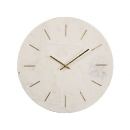"Libra Furniture Brass Inlay and Marble Wall Clock "