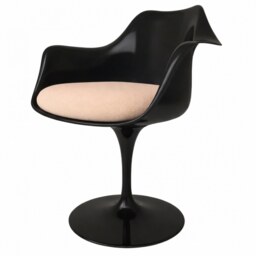 "Fusion Living Black and Soft Pink Chenille Chelsea Armchair "