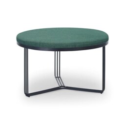 Gillmore Deco - Medium Circular Coffee Table With Green Fabric and Black Powder Frame Table Top Finish: Green, Frame Colour: Black Powder