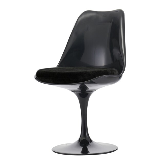 "Fusion Living Black and Luxurious Black Chelsea Side Chair "