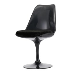 "Fusion Living Black and Luxurious Black Chelsea Side Chair "