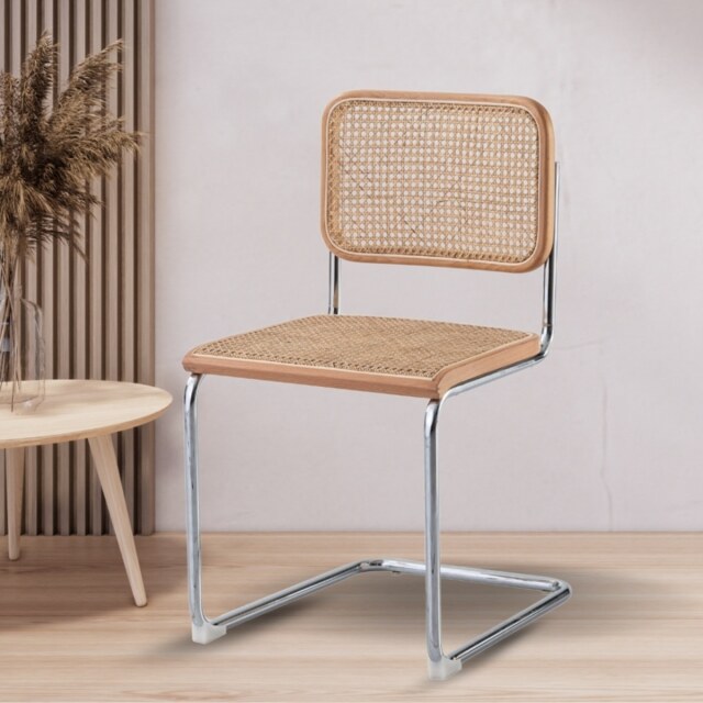 "Fusion Living Natural Camden Cantilever Dining Chair "