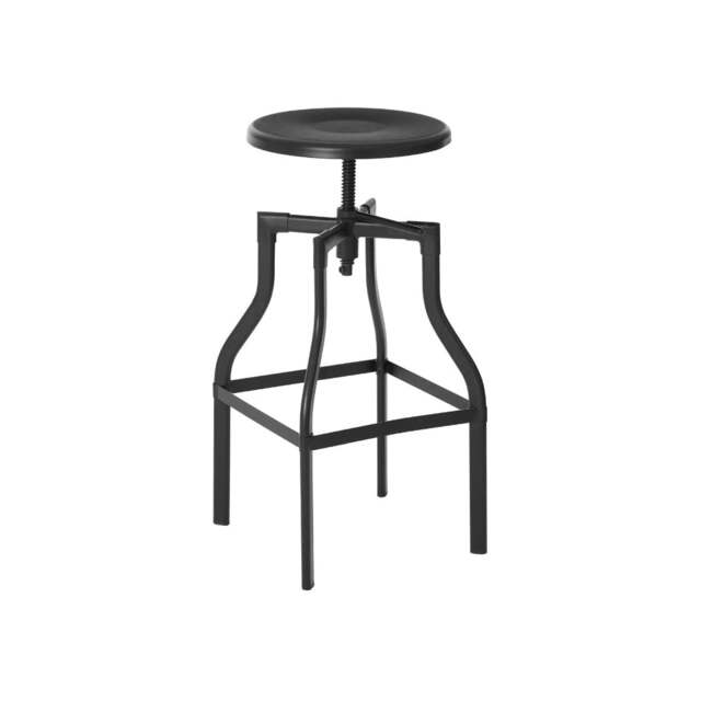 "Fusion Living Foundry Bar Stool with Black Seat "