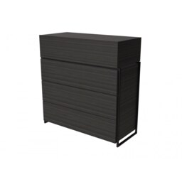 Gillmore Luxe - Four Drawer Chest In Black Stained Oak With Matt Black Frame Frame Colour: Matt Black, Unit Colour: Black Stained Oak