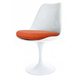"Fusion Living White and Velveteen Orange Chelsea Side Chair "