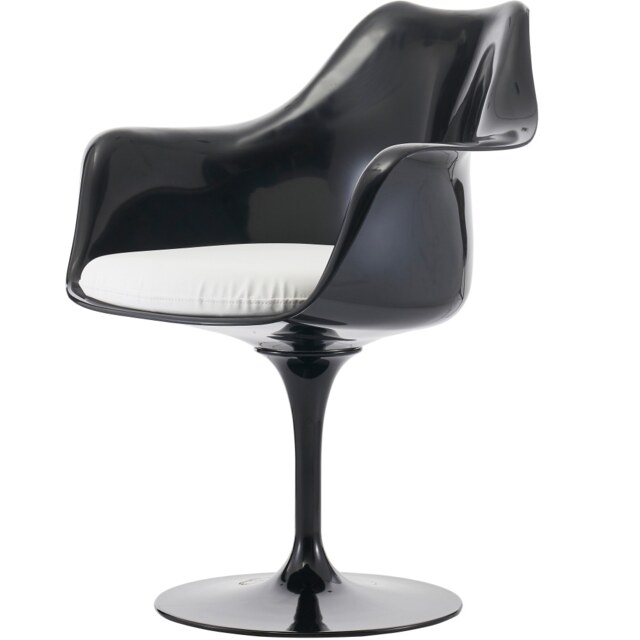 "Fusion Living Black and White PU Chelsea Armchair "