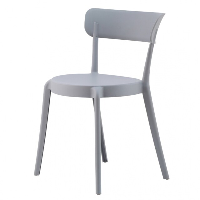 "Fusion Living OUTLET Light Grey Plastic Bistro Dining Chair "