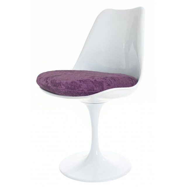 "Fusion Living White and Luxurious Purple Chelsea Side Chair "