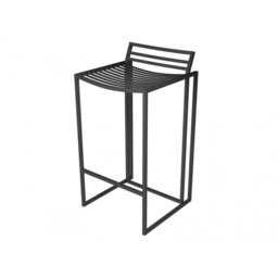 Gillmore Luxe - Metal Bar Stool In Matt Black Frame Colour: Matt Black
