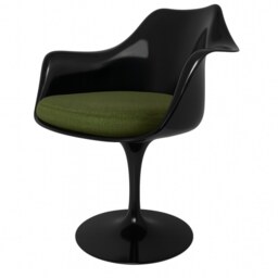 "Fusion Living Black and Dark Green Boucle Chelsea Armchair "