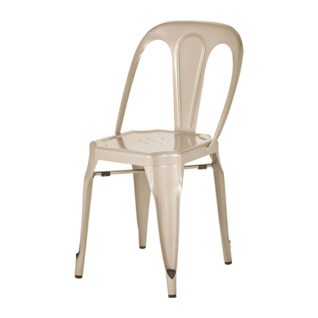 "Fusion Living Industrial Champagne Metal Dining Chair "