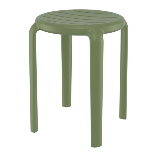 "Fusion Living Tom Olive Green Low Stool 45cm "