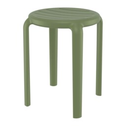 "Fusion Living Tom Olive Green Low Stool 45cm "