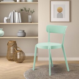 "Fusion Living Sage Green Plastic Bistro Dining Chair "