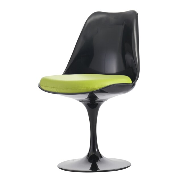 "Fusion Living Black and Green PU Chelsea Side Chair "