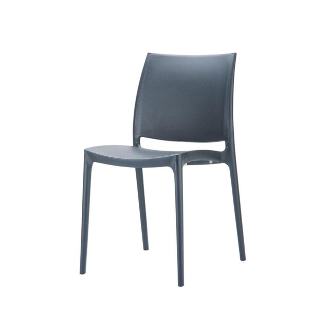 Fusion Living Maya Plastic Dark Grey Side Chair Colour: Dark Grey
