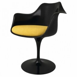 "Fusion Living Black and Sunflower Yellow Chenille Chelsea Armchair "