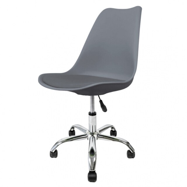 "Fusion Living Soho Dark Grey Plastic Desk Chair with Swivel Base "