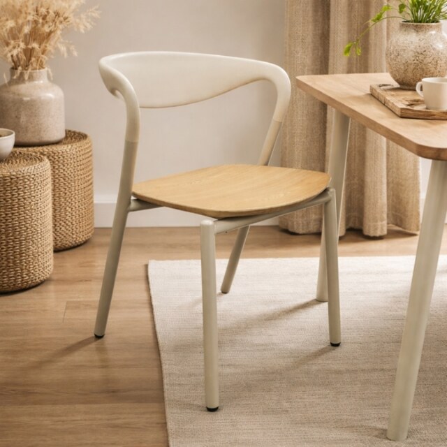 "Fusion Living Darley Beige Dining Armchair "