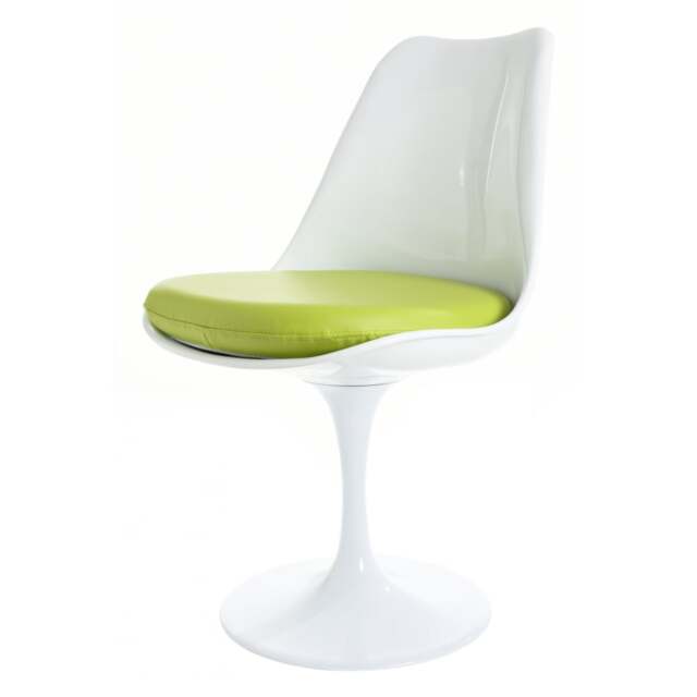 "Fusion Living White and Green PU Chelsea Side Chair "