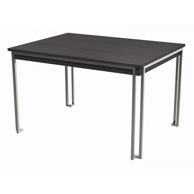 Gillmore Luxe - Extending Dining Table In Black Stained Oak With Polished Chrome Frame Frame Colour: Polished Chrome, Unit Colour: Black Stained Oak