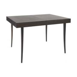 "Gillmore Extending Dining Table in Dark Charcoal Wood with Gun Metal Legs "