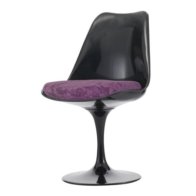 "Fusion Living Black and Luxurious Purple Chelsea Side Chair "