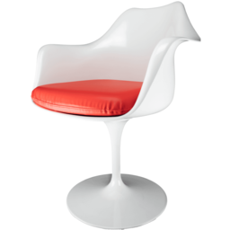 "Fusion Living White and Red PU Chelsea Armchair "