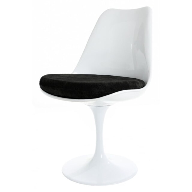 "Fusion Living White and Luxurious Black Chelsea Side Chair "