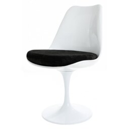 "Fusion Living White and Luxurious Black Chelsea Side Chair "