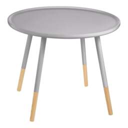 "Fusion Living Grey Circular Large Side Table with Beech Tipped Legs "