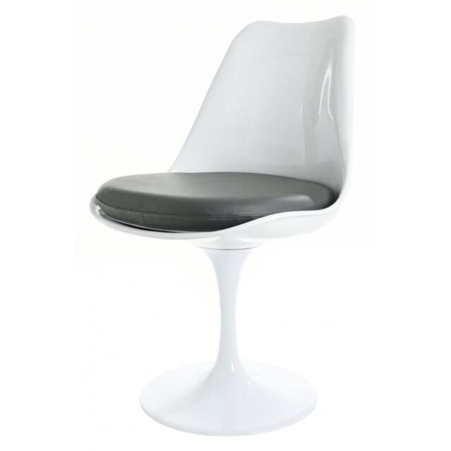 "Fusion Living White and Grey PU Chelsea Side Chair "