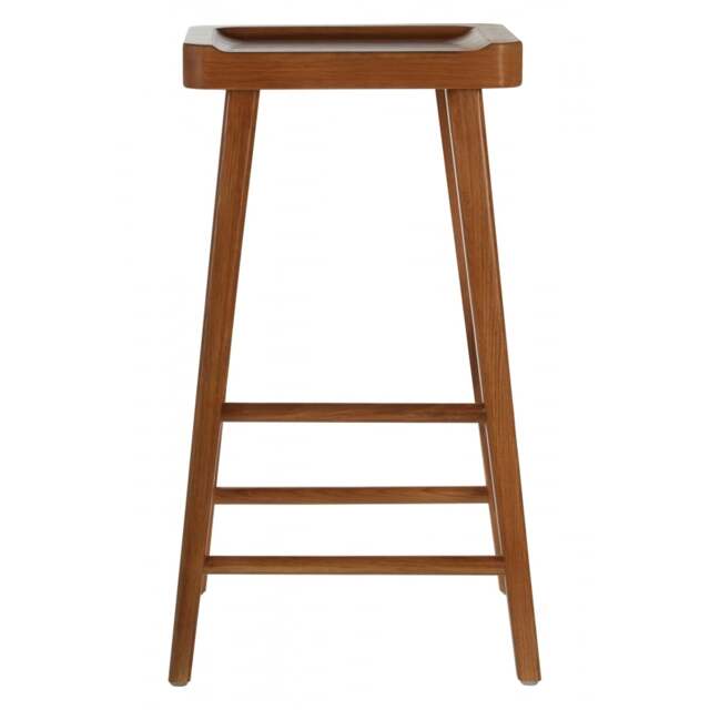 "Fusion Living Natural Oak Wood Bar Stool "