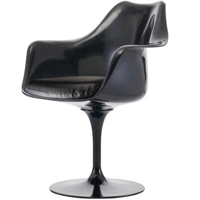 "Fusion Living Black and Black PU Chelsea Armchair "