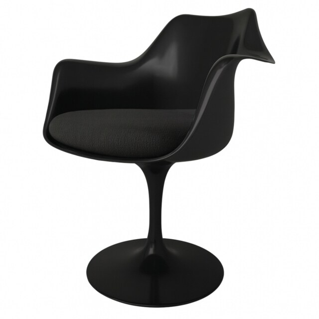 "Fusion Living Black and Charcoal Grey Boucle Chelsea Armchair "