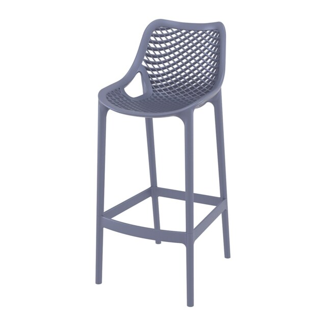 Fusion Living Air Plastic Grey Bar Stool Colour: Dark Grey