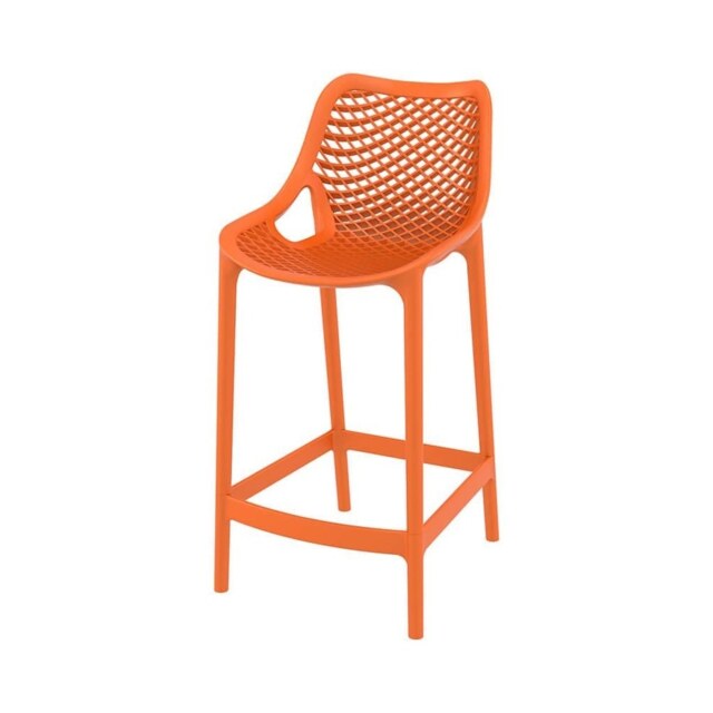 Fusion Living Air Plastic Orange Mid Height Bar Stool Colour: Orange