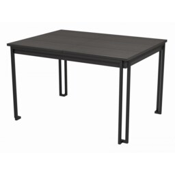 Gillmore Luxe - Extending Dining Table In Black Stained Oak With Matt Black Frame Frame Colour: Matt Black, Unit Colour: Black Stained Oak