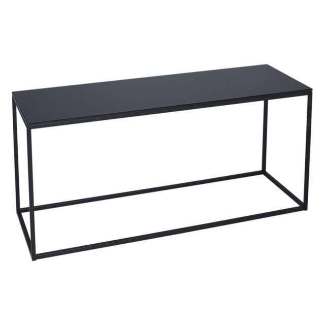 "Gillmore Black Glass and Black Metal Contemporary TV Stand "