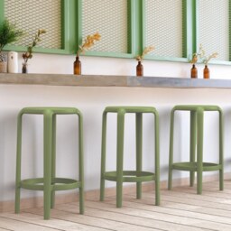"Fusion Living Tom Olive Green Bar Stool 65cm "